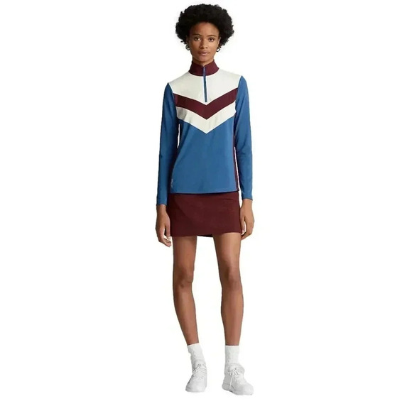 RLX Ralph Lauren Power Stretch Cricket Indigo Blue Multi Womens Golf 1/4… - Picture 1 of 8